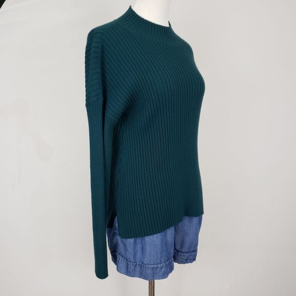 Banana Republic Women's Large Mock Neck Long Sleeve Sweater Green - Picture 3 of 9